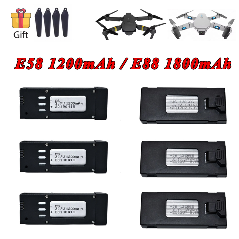 Batería Lipo de 3,7 V, 1200mAh - Eachine Drone E58 reseña y precio
